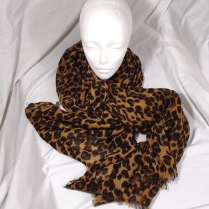 Leopard Print Sheer Scarf